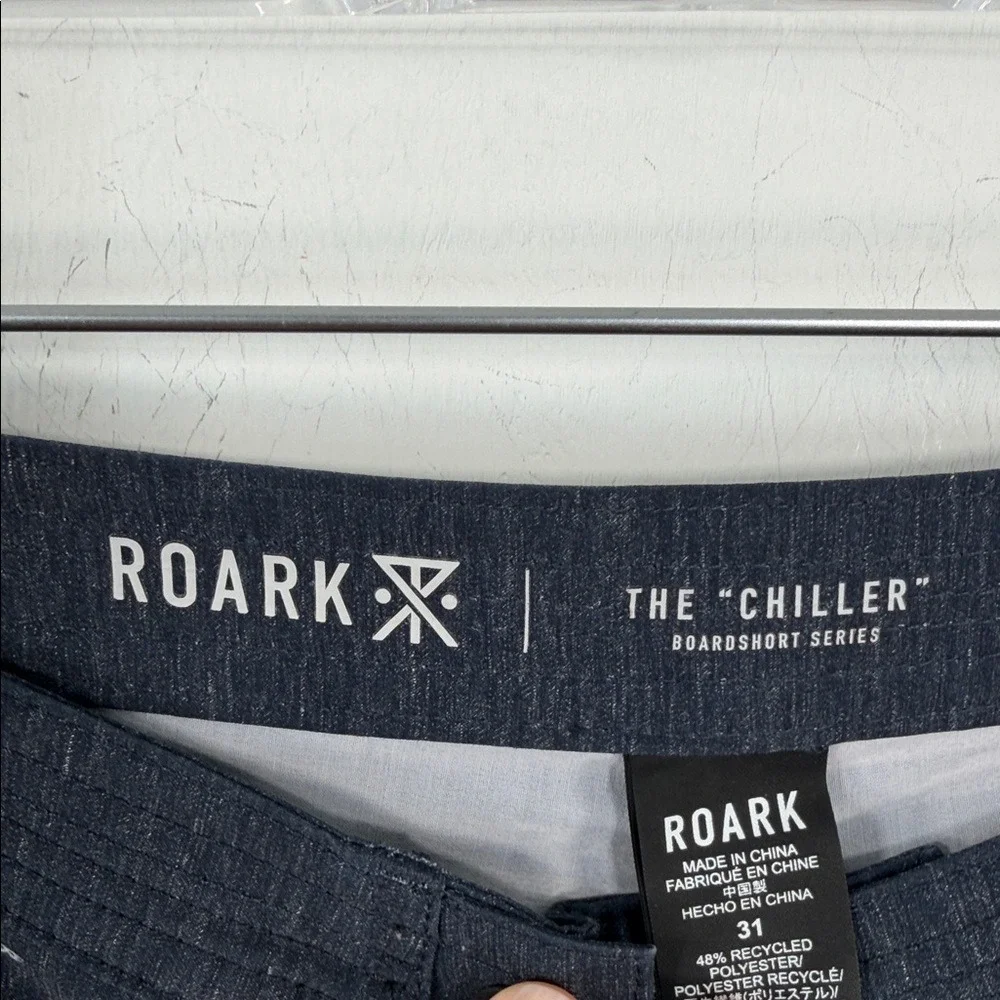 Roark The Chiller Boardshorts Mens 31 Navy Southwestern Print Hemp Blend Trunks‎